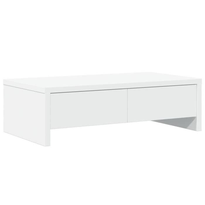 VidaXL Monitor Stand with Drawers White Engineered Wood, Screen Riser, Monitor Shelf, Monitor Base 854661