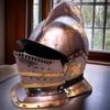 Medieval Crusader Burgonet Helmet 18Ga Steel, Brass Accents, Wearable LARP Cosplay