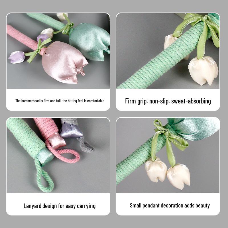 Brocade Tulip Mugwort Health Hammer: Exquisite Meridian Massage Hammer, Perfect Gift for Girls.