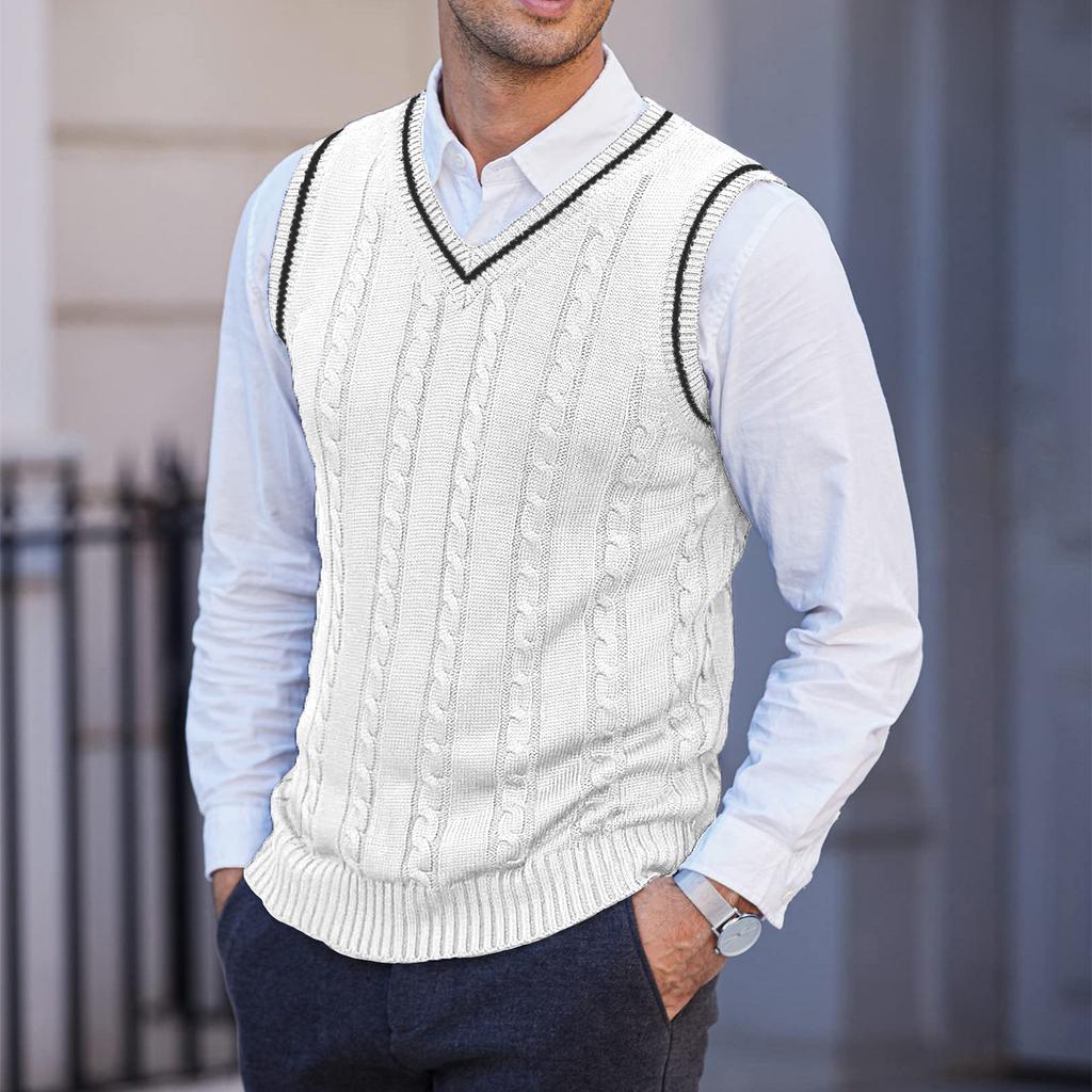 Men's  Leisure  Big Size  V-Neck  Thickened  Knitting  Vest  Sleeveless
