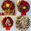 Elegant Handcrafted Red Cross Star Lantern Christmas Wreath With Jesus And Virgin Mary Festive Holiday Decor