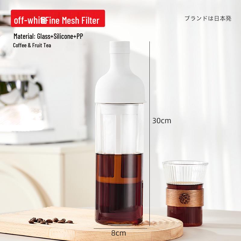 Wine Bottle Shaped Glass Kettle: High Borosilicate Glass for Cold Water, Hand Drip Coffee, or Fruit Tea with Strainer.