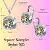 Srebrny komplet square kolczyki naszyjnik prezent dla kobiety - srebro 925 - moonlight