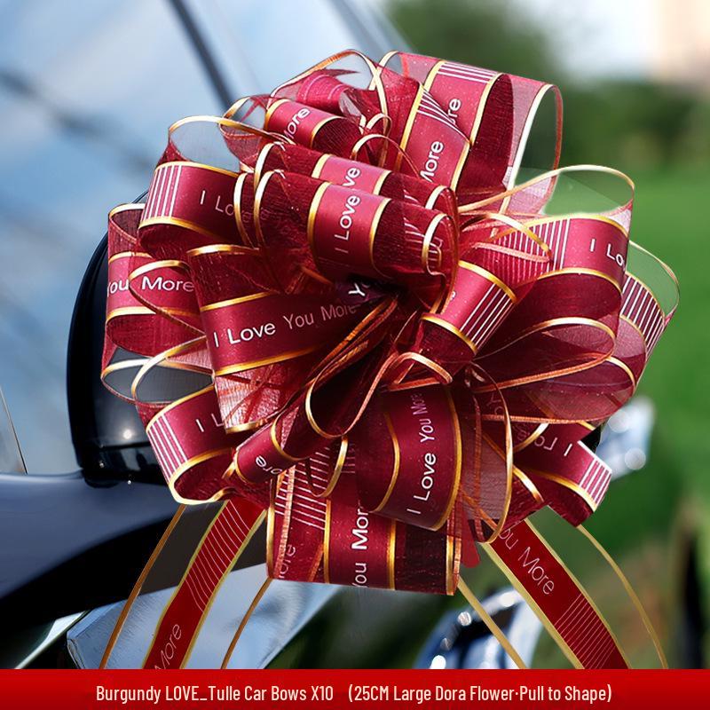 Large Red Wedding Car Pull Bow Decoration with Ribbon