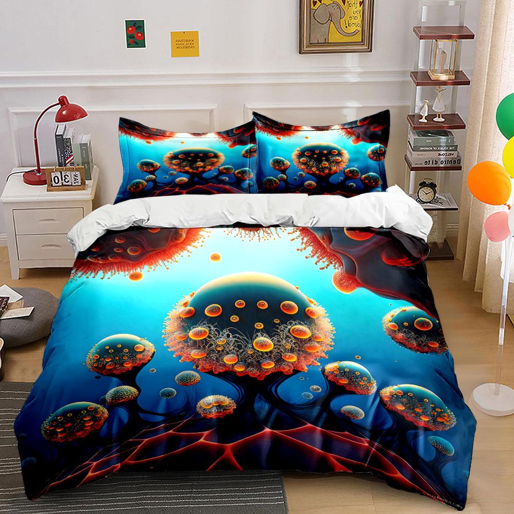 Charming Cosmic Bubbles Blossom Bedding Sets Duvet Covers Pillowcases(1* Duvet Cover 2* Pillowcases Without Duvet Insert)