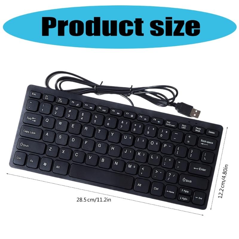 Tastaturi Mini Slim cu Fir USB 78 Taste Ergonomice pentru Afaceri Birou Desktop Laptop