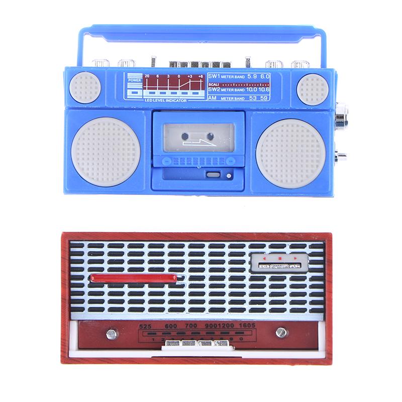 Dukkehus Mini Ornamenter Mini Nostalgisk Radioopptaker Modell Leker Dekorasjoner
