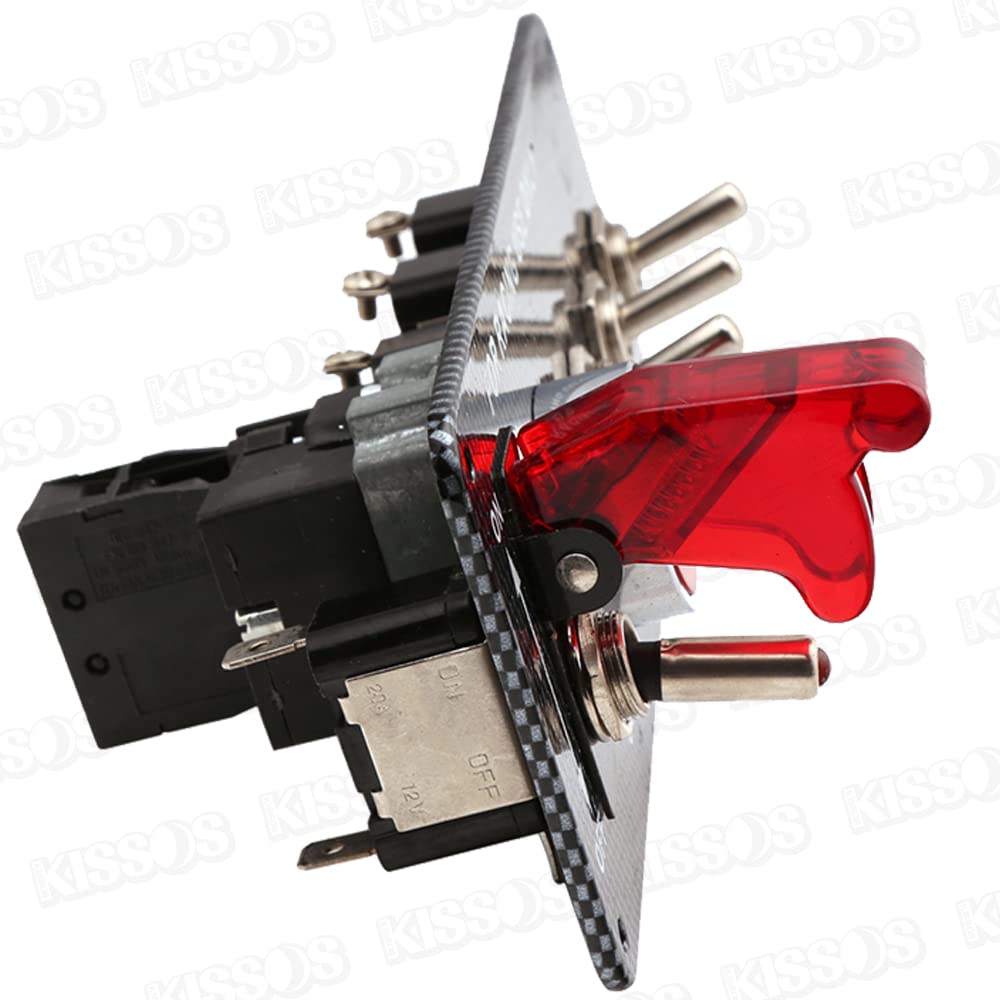 Racing Switch Carbon Fiber Push Start Toggle Universal Fit Panel, Look, Switch,