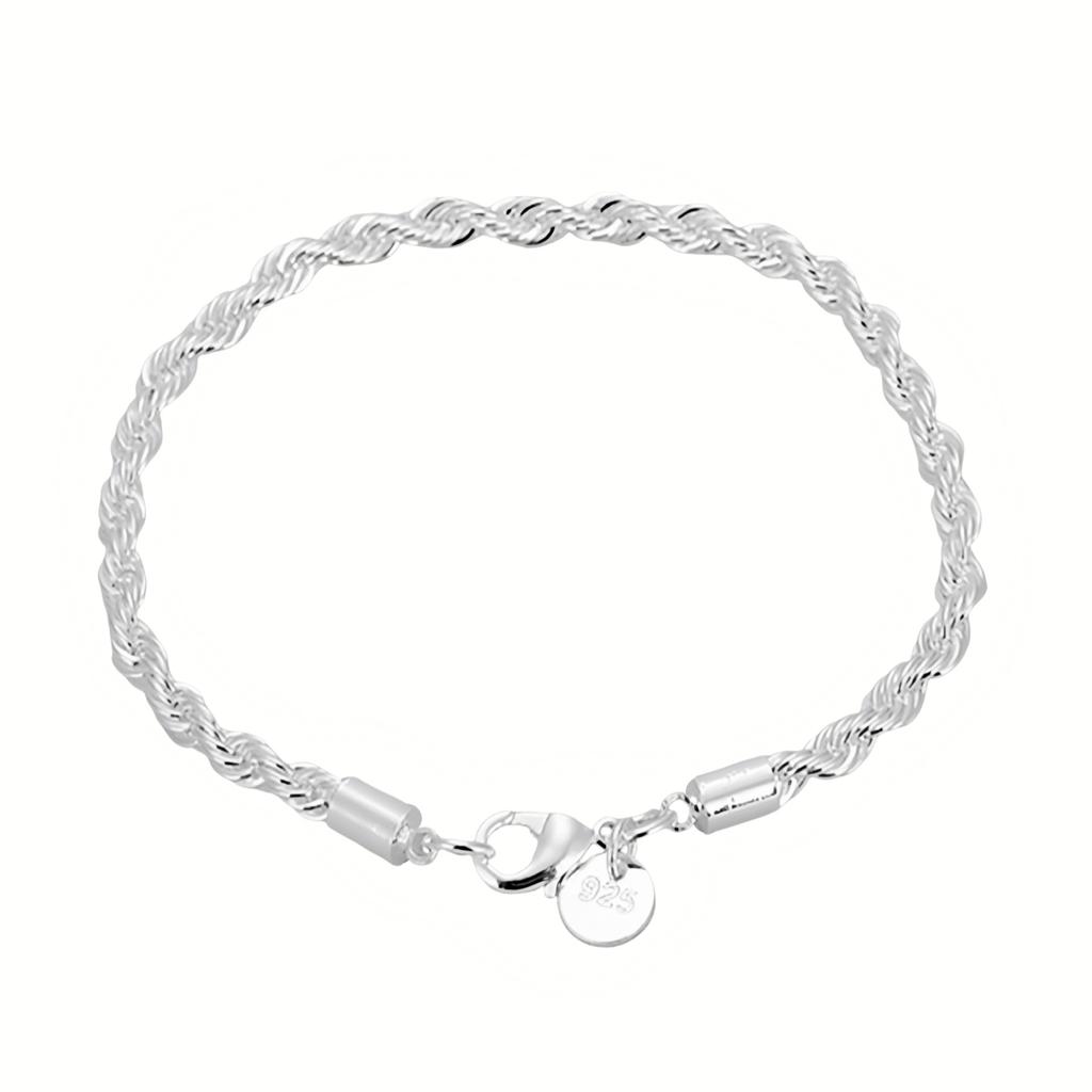 Wholesal 925 Sterling Silver Bracelet Rope Romance Chain For Woman Men Fashion Engagement Party Wedding Jewelry Gift
