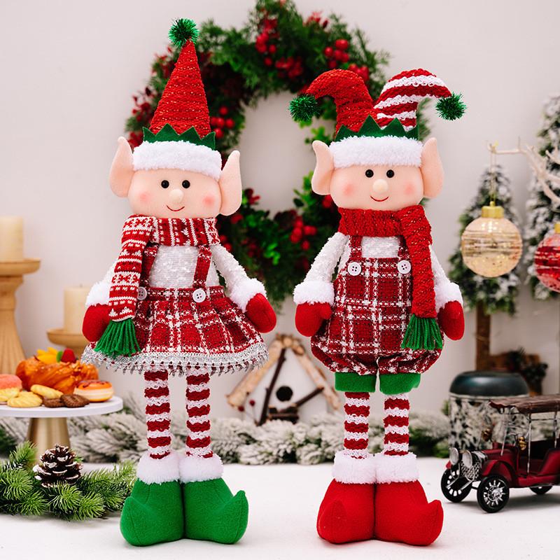 Charming Christmas Stretchable Elf Figurine In Vibrant Red And Colors Green