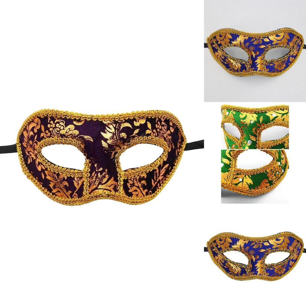 Mysterious Angel Halloween Masquerade Party Men's Mask Plush Cloth Half Face Mask With Fabric Edges