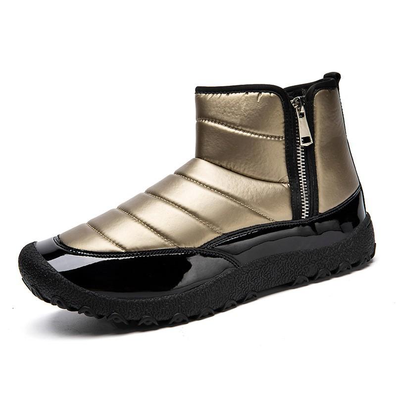 Kids Shoes Mens Winter Snow Boots With Dual Side Zippers Warm Thick Lined Rubber Sole Slip-Resistant Casual Outdoor Shoes