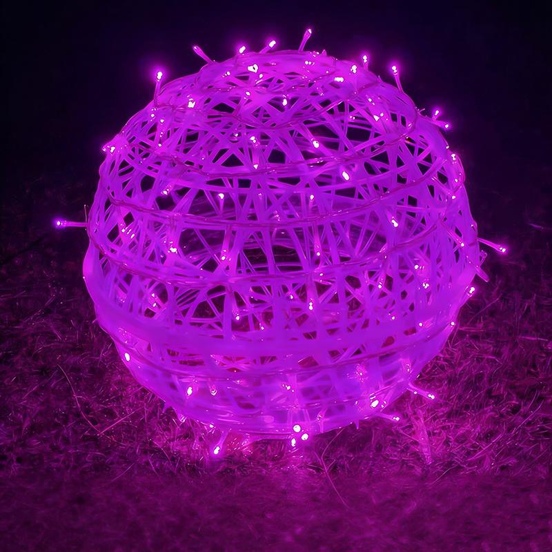 Year 20Cm Hanging Light Led Light Multiple Colors Rattan Ball Fairy Light String Waterproof Garden Holiday Gift