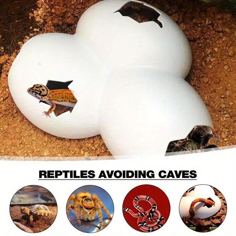 Vivid Reptile AndInsects Hiding Cave Animal Pet Shelter EggsShell Simulation Shape Rock Cave Decoration For Turtle Lizard Snake