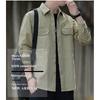 Men's pure cotton shirt, 2026 autumn new style, workwear long-sleeve casual Hong Kong style loose shirt jacket, versatile top