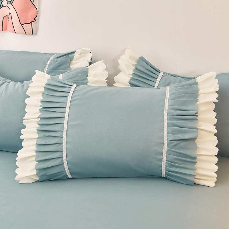 48*74cm Princess Style Pink Cake Layered Lace Pillowcase Splice Ruffle Edge Pillowcase European Style Hotel Home Bedding PillowsProtective Covers