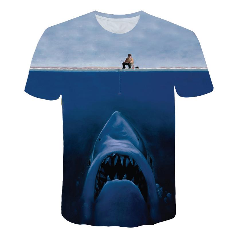 Summer Fishing Graphic Men's Fashion Casual Natural Style Pattern T-shirt New 3D Printed Sports Short Sleeve T-shirt