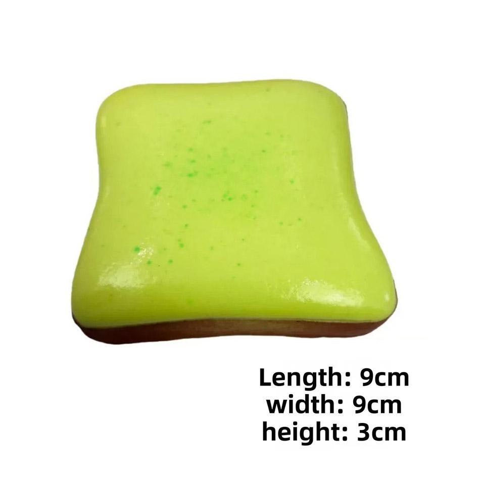 Squishy Butter Toast Squeeze Toy Stress Relief Slow Rising Sensory Fidget for Anxiety ADHD Autism Gifts Kids Adults ASMR Fun