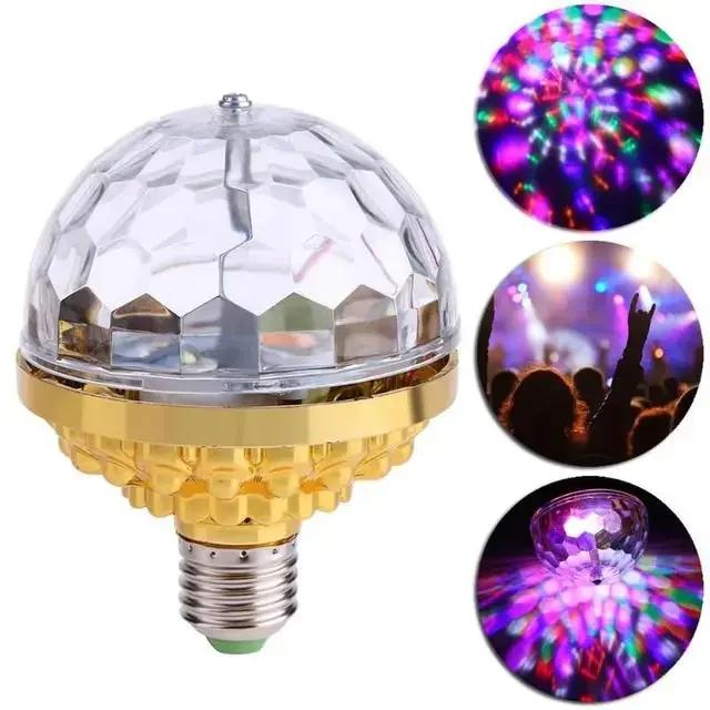 Aautomatic E27 Rotating Colorful Stage Effect LED Lamp Bulb Bedroom Romantic Flirt Atmosphere Light KTV DJ Home Dance Party