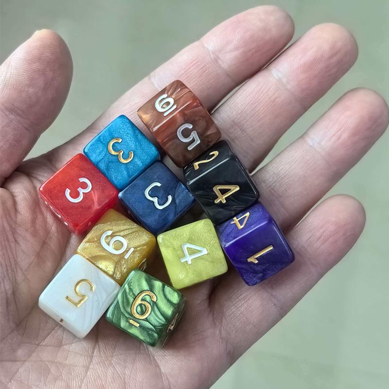 10Pcs 16Mm Square Dice With Numbers 1-6 Math Learning For Kids Adults Board Games Accessories And Classroom Activities
