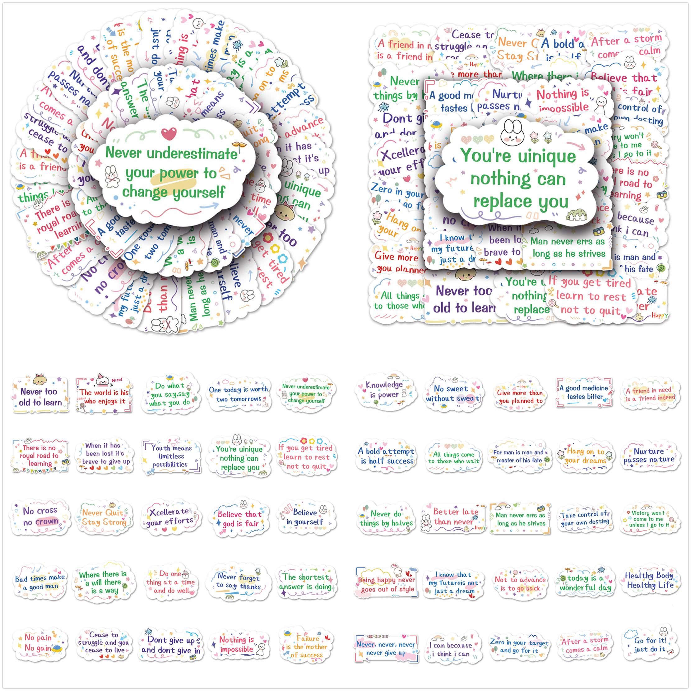 50Pcs/Set Funny Wisdom Sentences Series 01 Waterproof Stickers DIY Fashion Doodle Decals Stickers