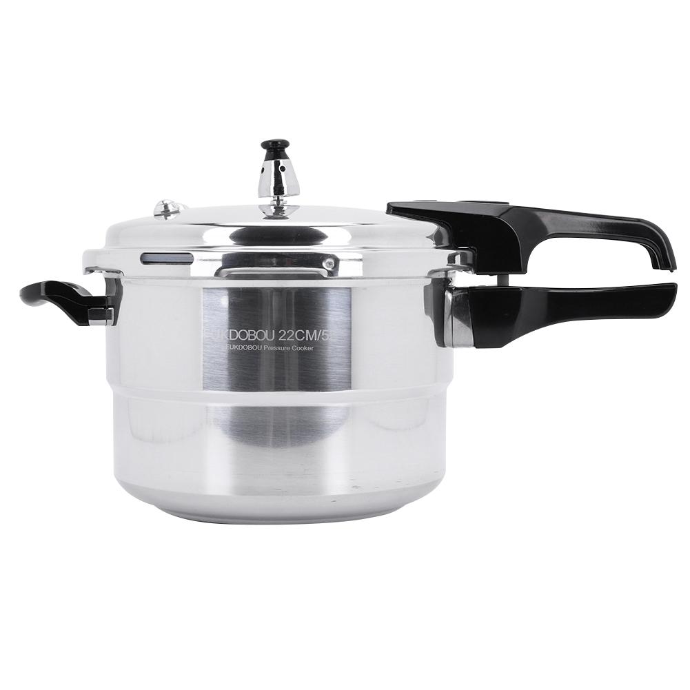 Aluminum Pressure Cooker with Steaming Plate Small Pressure Cooker Household Stovetop Pressure Canner for Gas & Induction Stove