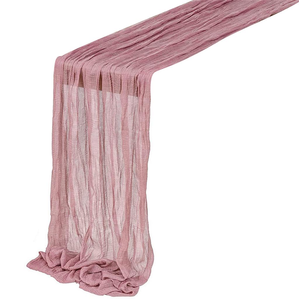 Table Runner Stylish Folded Gauze Cloth Table Pennants Tablecloth for Wedding Bridal Shower Birthday Party Decor