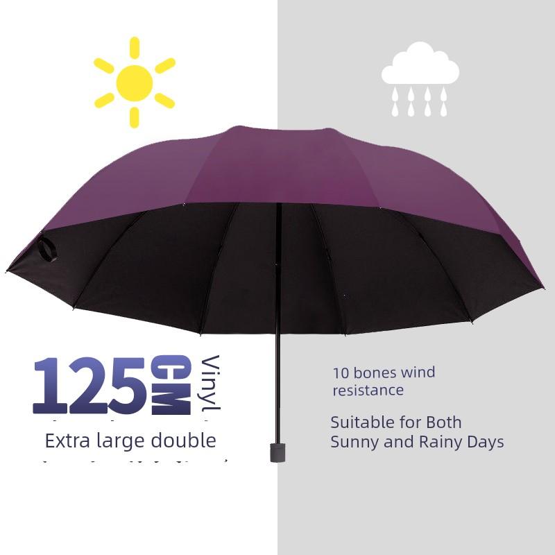 Umbrella Large Reinforced Thickened Strong Storm-Resistant Umbrella Female Dual-Use Sun Umbrella Sun Protection UV Protection