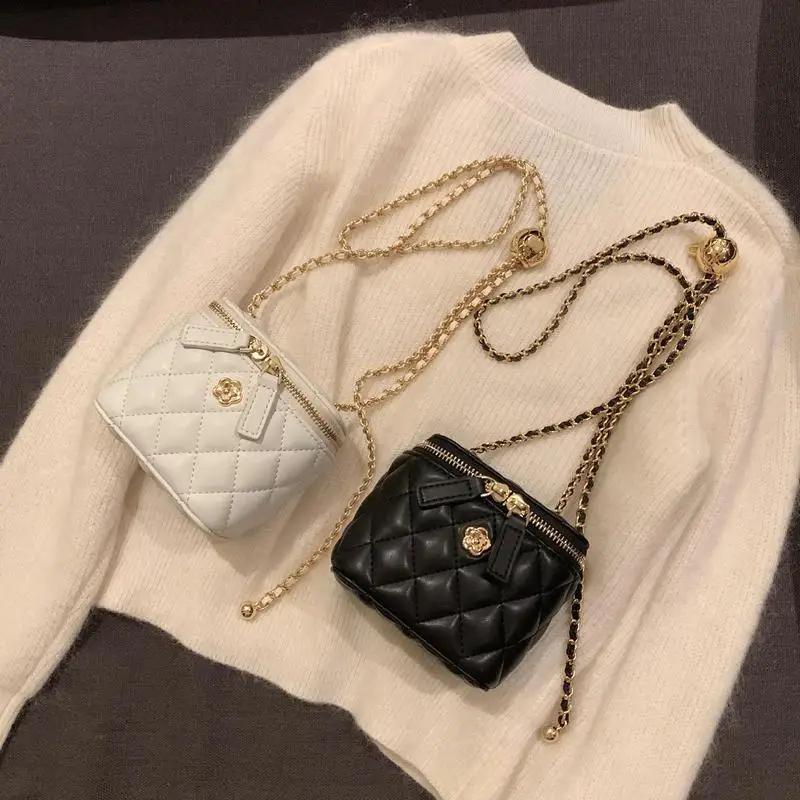New Mini Shoulder Bag Camellia Lingeries Chain Box Small Bag for Women Shoulder Bag Crossbody Bag