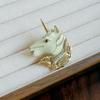 Unicorn Head and Chest Pin - Luxury and Niche Accessory for Pleated Blouses, with A Button That Cinches The Waist and Prevents Showing of The Back.