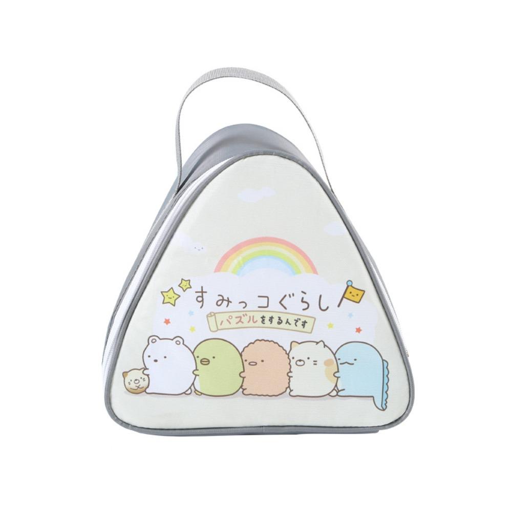 Thickened Triangular Insulation Bag Zipper Rice Ball Lunch Box Bags Breakfast Thermal Bag  Women L серый