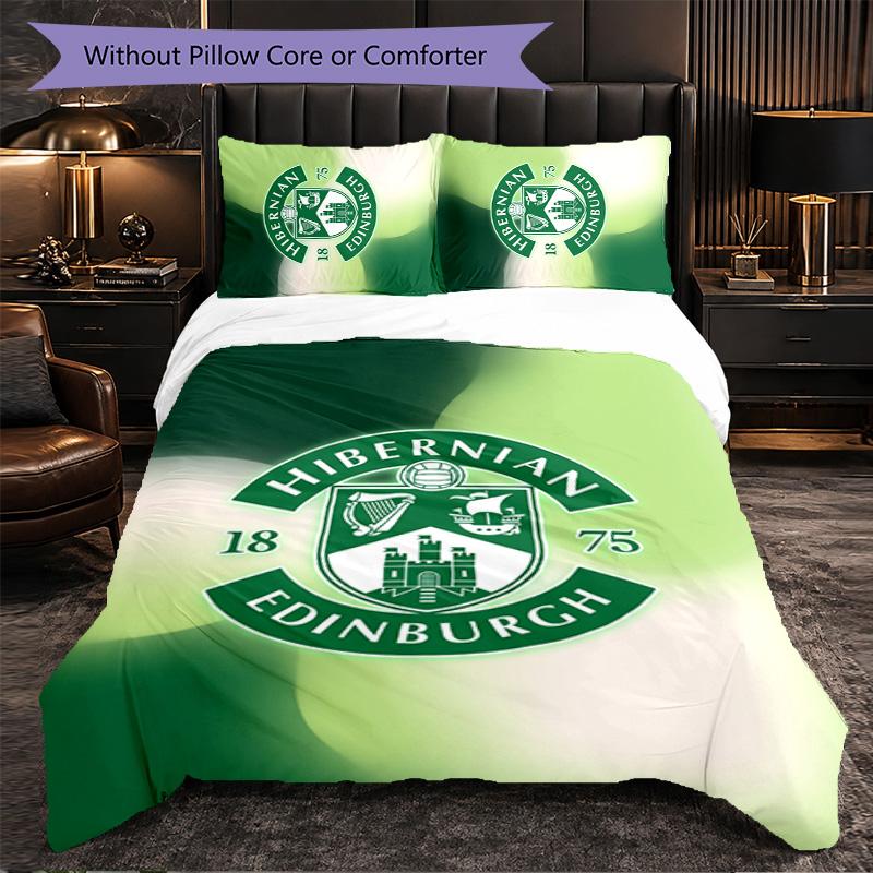 Biancheria da Letto a Tema Hibernian FC Set 3 Pezzi Copripiumino Biancheria da Letto Decorativa Per Stanza Adolescenti Decorazione Casa