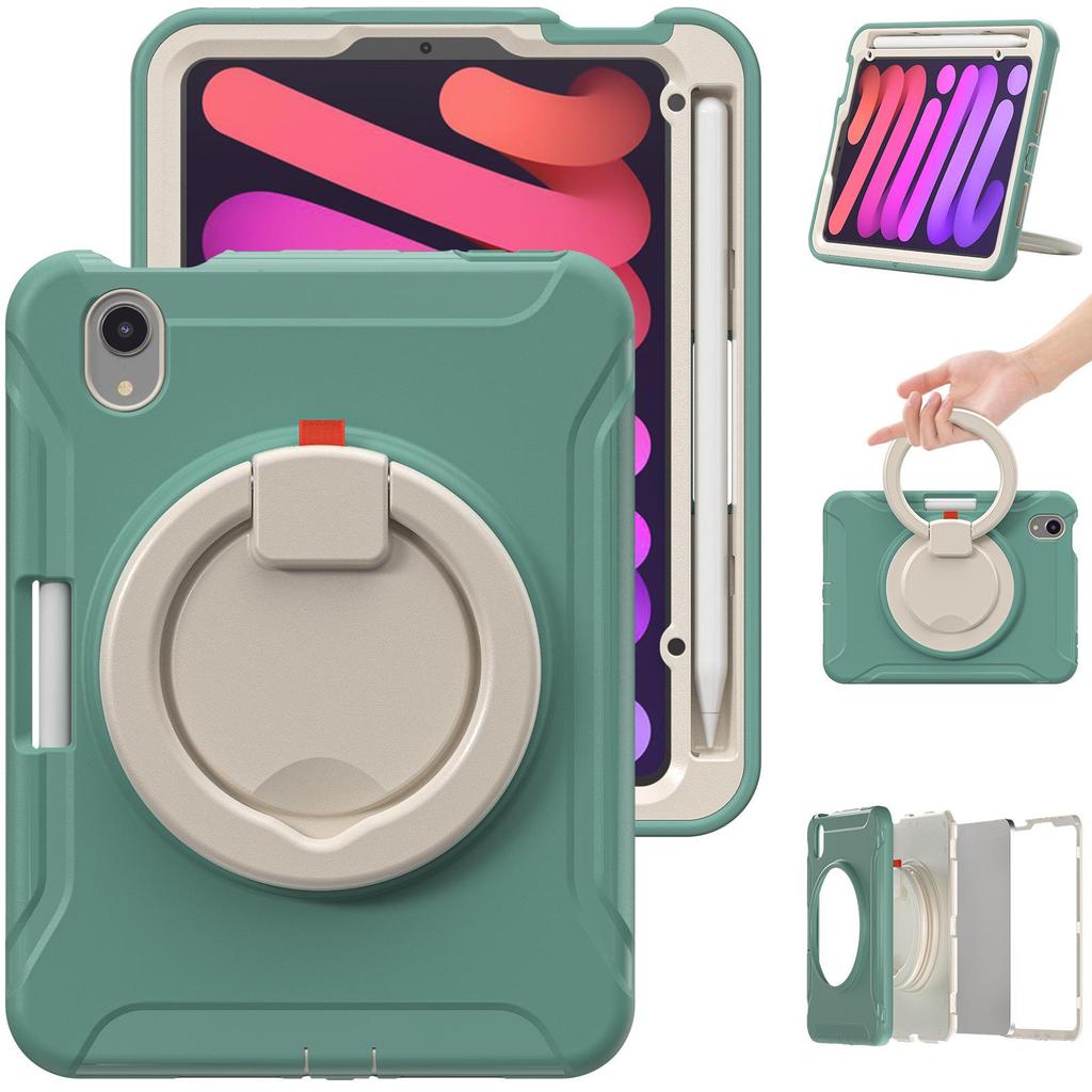 iPad Mini 6 Protective Case with Rotating Stand & Large Handle