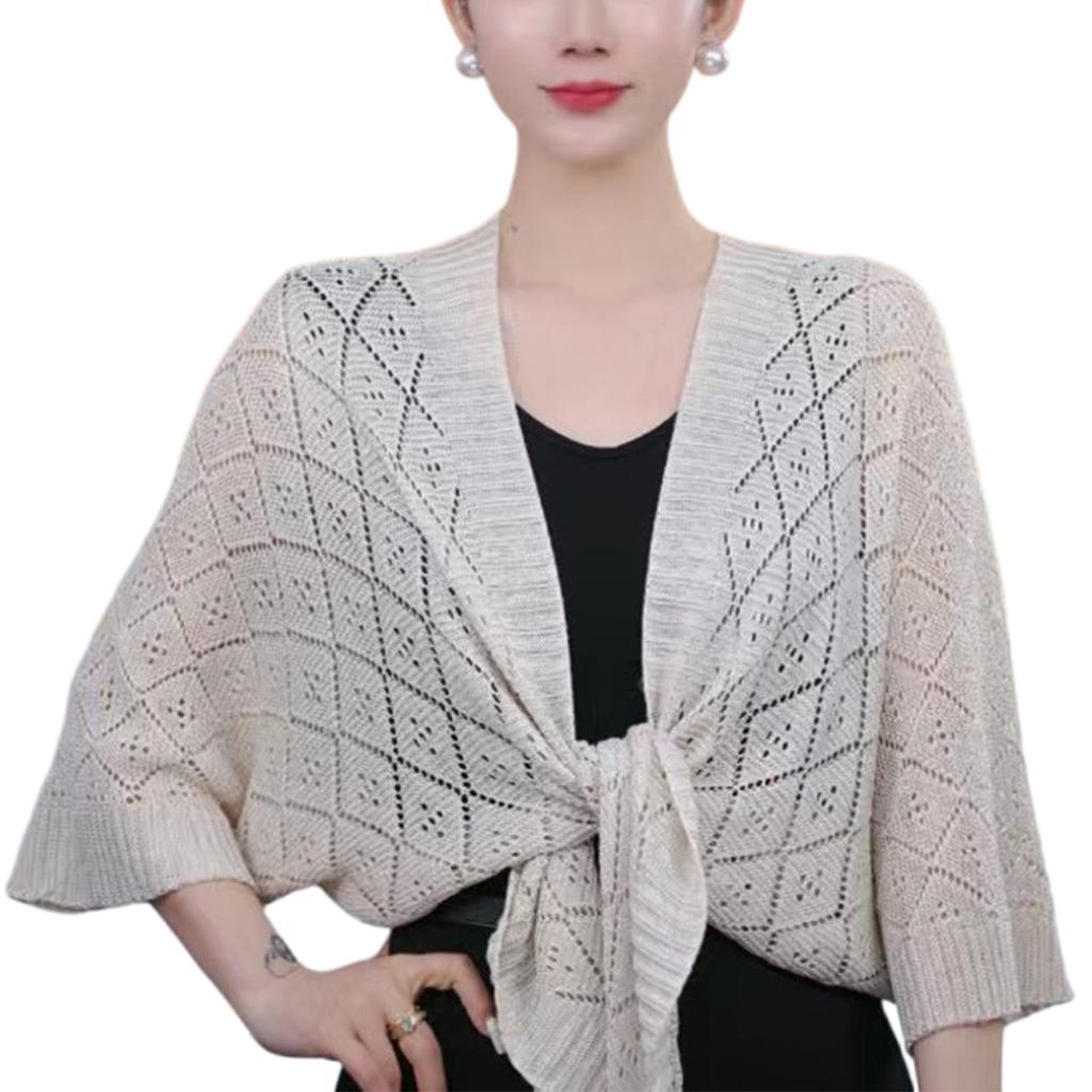 Soft Knit Summer Shawl Lightweight Breathable Design Sun Protections Wrap for Beach Vacation and Outdoor Activity