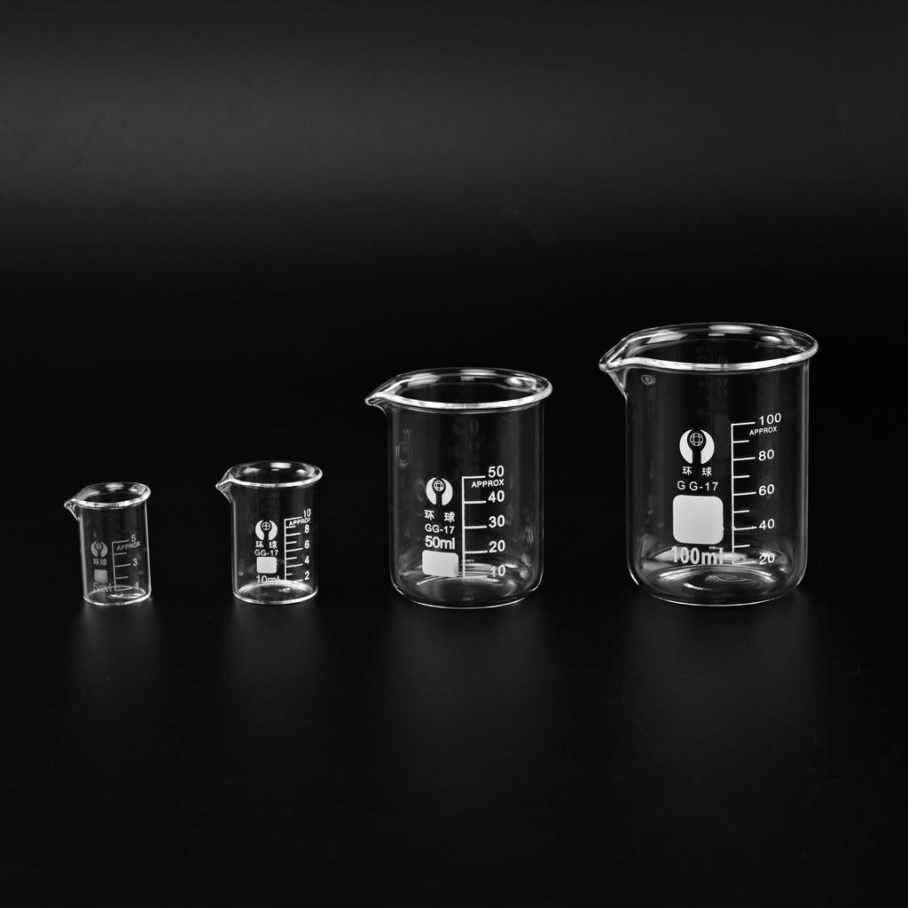 1pc 5ml 10ml 25ml 50ml 100ml Beaker Measuring Glass Beaker Lab Borosilicate Glassware Chemical Experiment