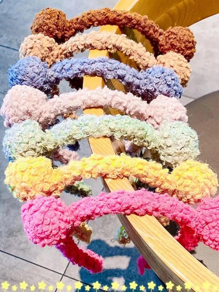 Søt tegneseriebjørn Plysj hårbånd LUN hodebånd Komfortabelt pels hodebånd hårbånd for kvinner Vasker ansiktssminke Kosmetisk