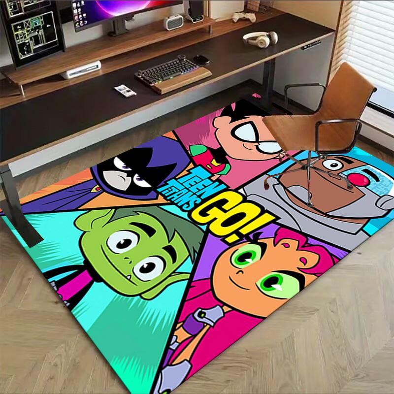 Teen Titans Go Adventure Carpet For Playroom Bedroom Living Room Sofa Home Decorkids Game Area Rug Nonslip Floor Mat