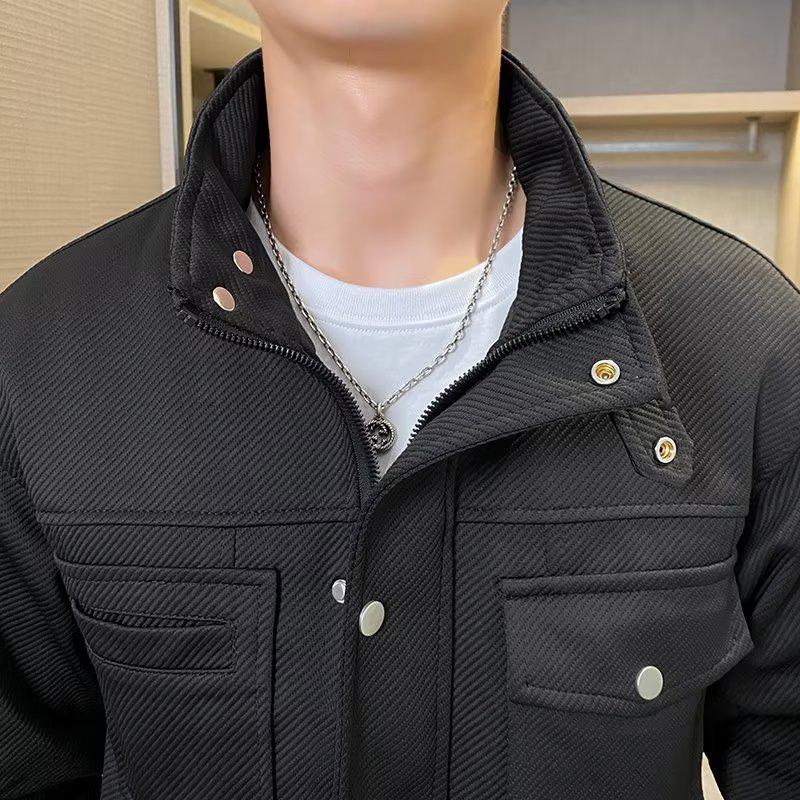 Men's Slim Casual Stand Collar Jacket - Trendy Workwear for Autumn/Winter 2023