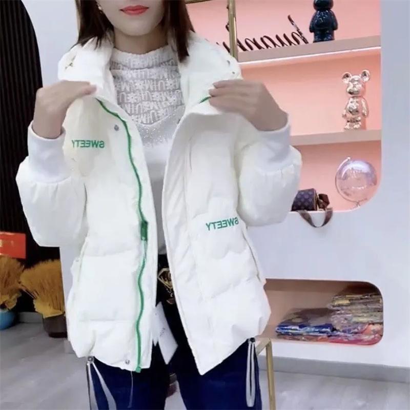 Autumn Winter Women Puffer Warm Parkas 2025 New Long Sleeve Female Casual Down Cotton Padded Jacket Short Hooded Outwear