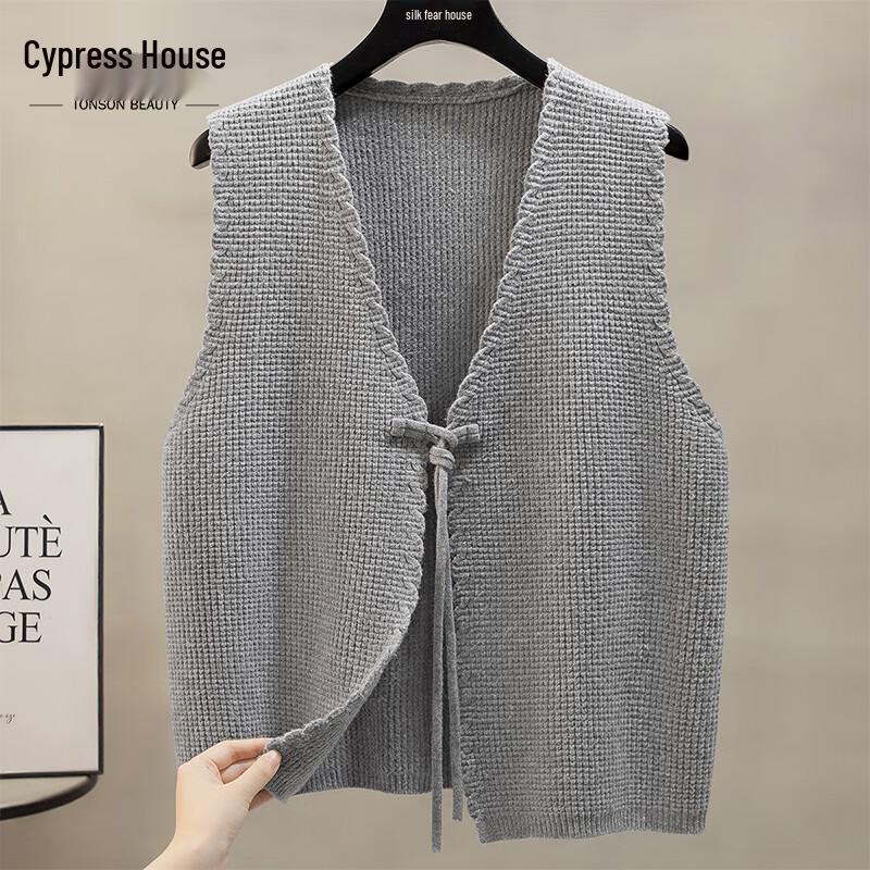 

Женский простой жилет с V-образным вырезом для многослойности M