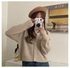 Spring Retro Petite Knitted Cardigan – Women's Short Round Neck Sweater with Hong Kong Style