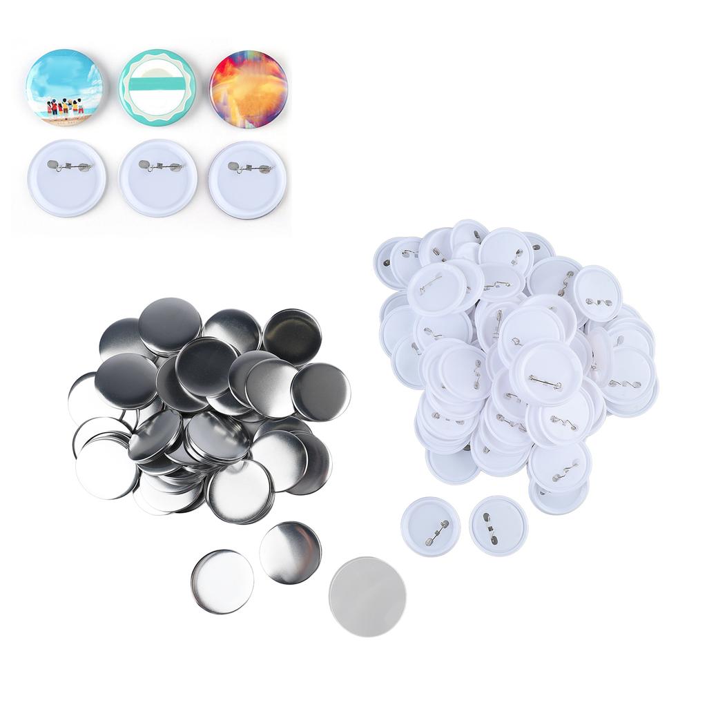 Button Maker Supplies Pin Back Button Parts 2.3in Diameter Widely Used Plastic Base Rustproof 100 Sets for Gift Making