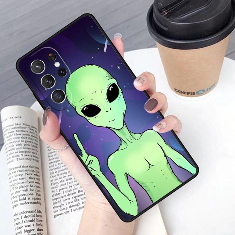 Aesthetics Cartoon Alien Phone Case Cover For Samsung Galaxy S24 S25 Ultra S21 S22 Ultra S10E Note 10 Plus Note 20 FE S23