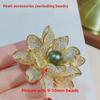 DIY Lotus Pearl Brooch Kit: Semi-Finished Corsage Pin with Needle for Women