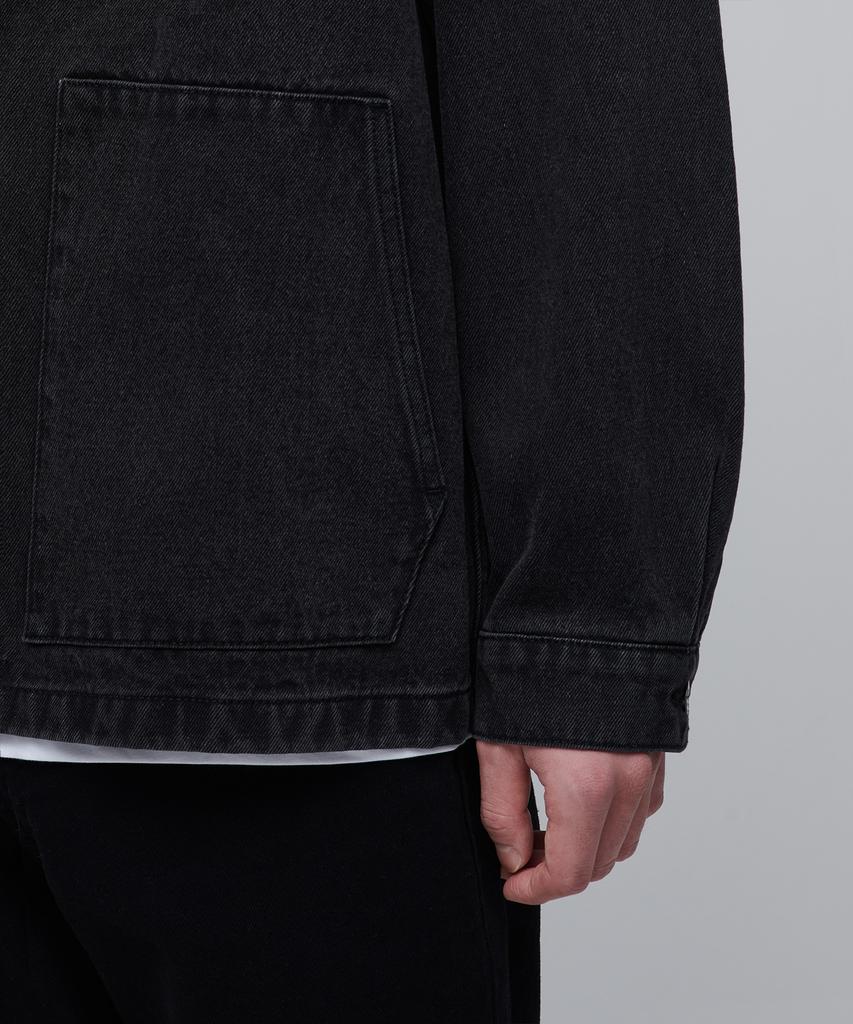 Musinsa Standard Relaxed Denim Chore Jacket [Washed Black]