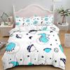 Kids Cartoon Dinosaur Bedding Set KingQueenFull Size Cute Animal World Duvet Cover Orange Yellow Polyester