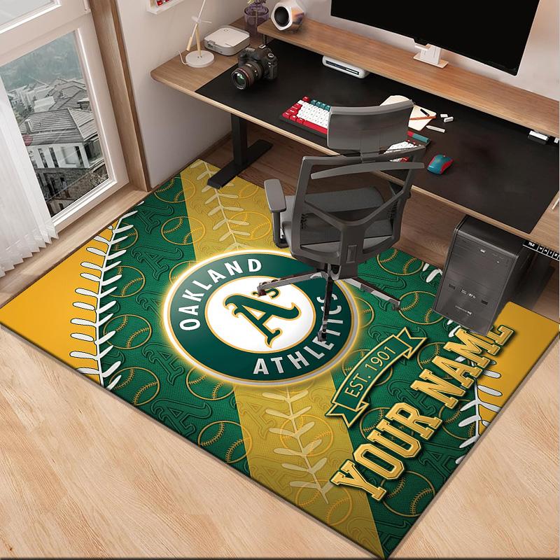 Custom NameAthletics Oakland Emblem Carpet, Indoor Rug, Chair Rug, Living Rooms, Doormat Made From Polyester Home Decor Birthday Christmas Gifts
