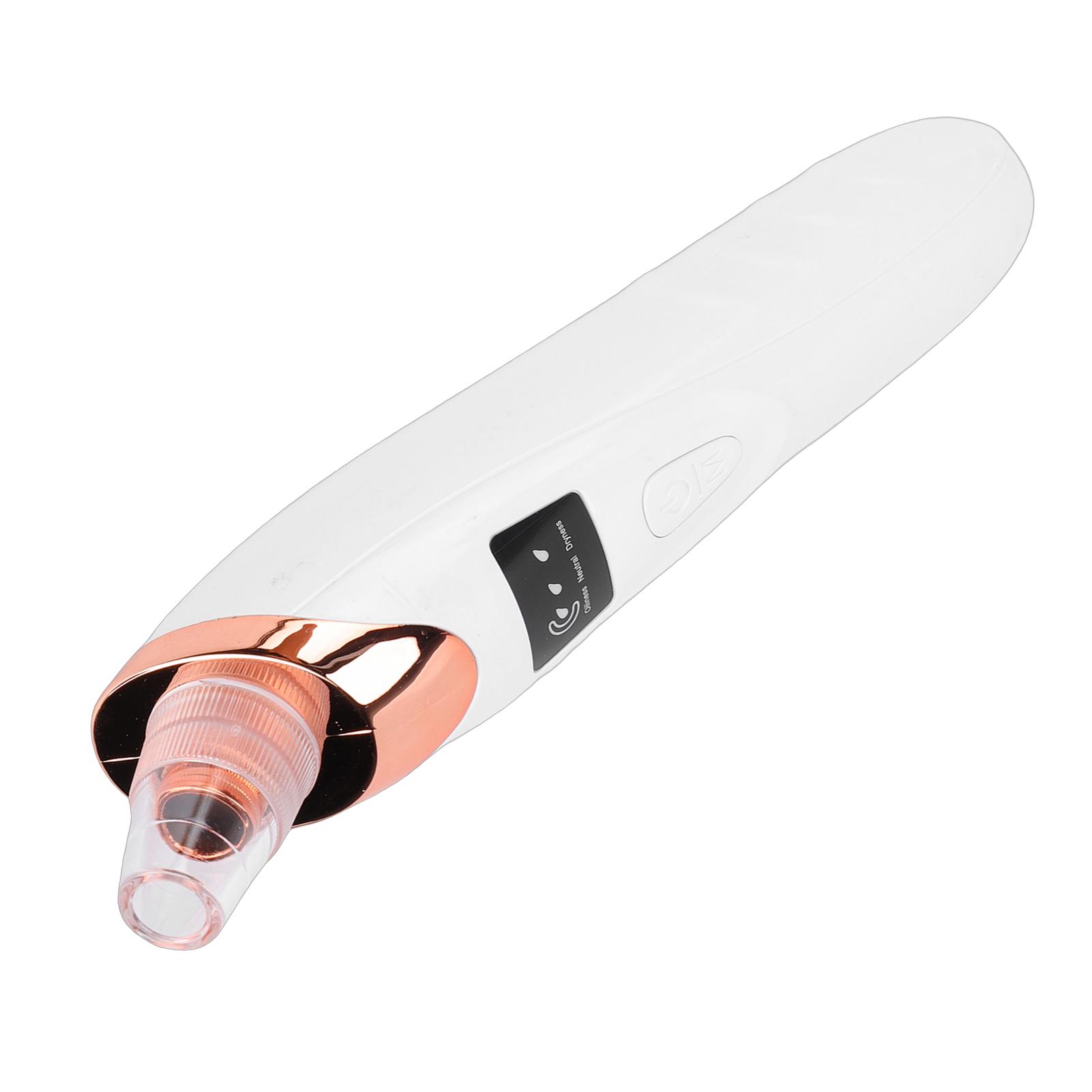 Pore Vacuum Blackhead Remover Whitehead Removal Pimple Extractor Pore Vacuum with LED Indicators 4 Nozzles 4 Pcs Needle
