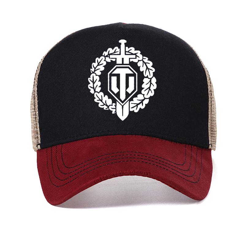

Fashion caps for Unisex Top game World Of Tanks Print Baseball Cap summer casual Golf Hat bone Cool Mesh Breathable trucker hats Adjustable