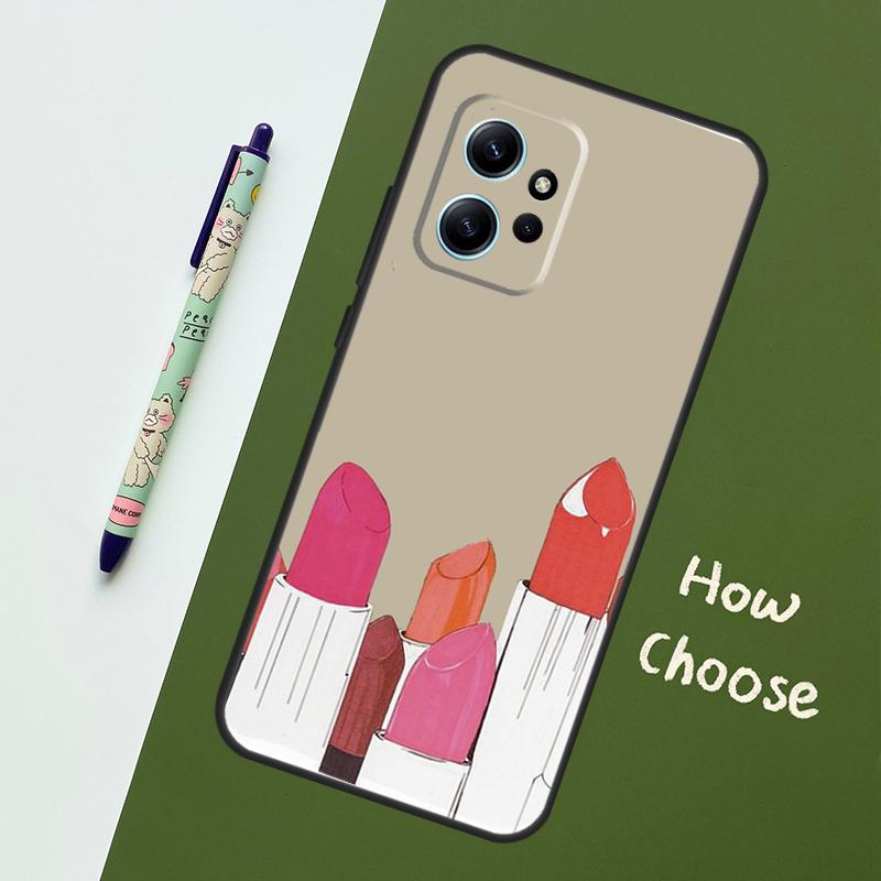Lipstick Love Fashion Case For Xiaomi Redmi Note 13 10 11 12 14 15 Pro Plus Cover For Redmi 15C 15 14C 10C 12C 13C